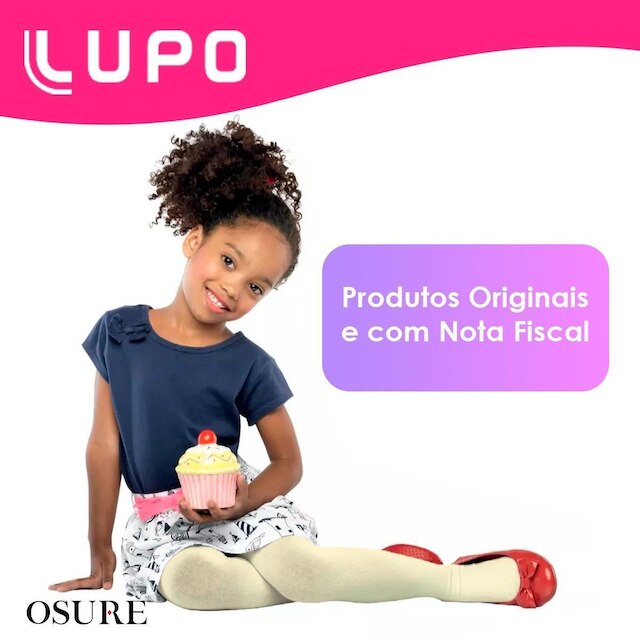Meia Calça Infantil Lupo Original Menina Fio 80 Lobinha Inverno Frio Térmica Opaca Grossa 2526