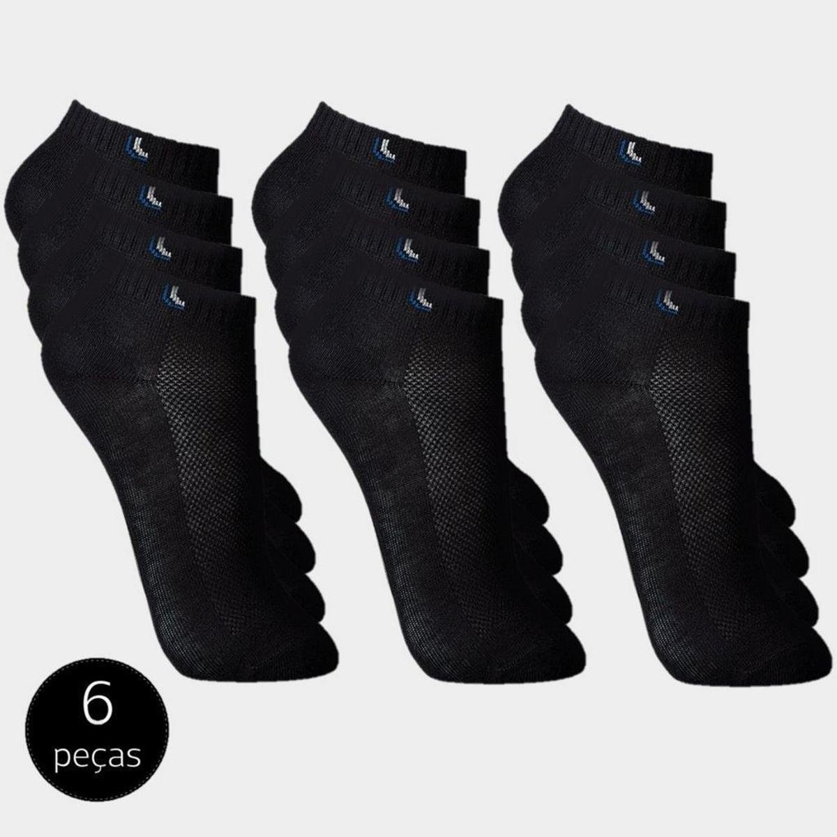 Meia Cano Curto Lupo 6 Pares - Preto Menor preço em Meia Cano Curto Lupo 6 Pares - Preto