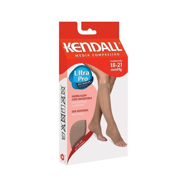 Meia de Compressão Kendall 3/4 15-20mmHg sem ponteira 1871 Café - GG