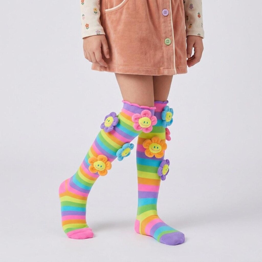 Meia Divertida Maluca 3D Infantil Cano Alto Personagens