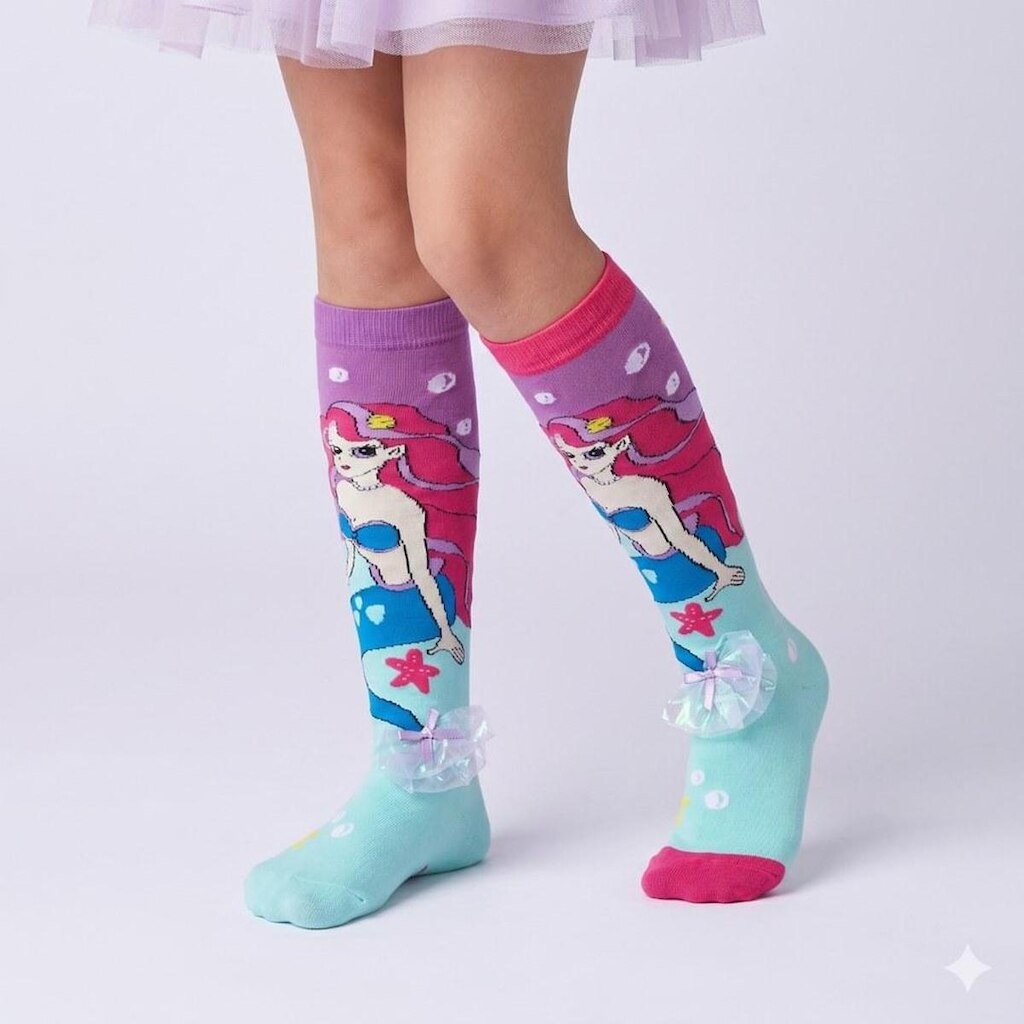 Meia Divertida Maluca 3D Infantil Cano Alto Personagens