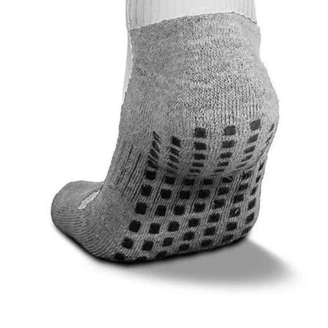 Meia Esportiva Poker Antiderrapante Branco/cinza