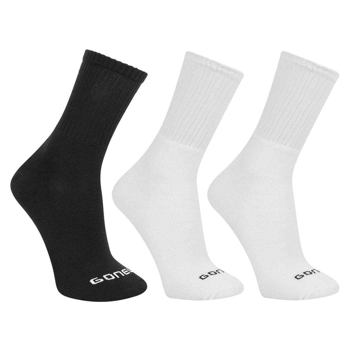 Meia Gonew Cano Alto Pacote c/ 3 Pares - Preto+Branco é ruim? Meia Gonew Cano Alto Pacote c/ 3 Pares - Preto+Branco é boa?