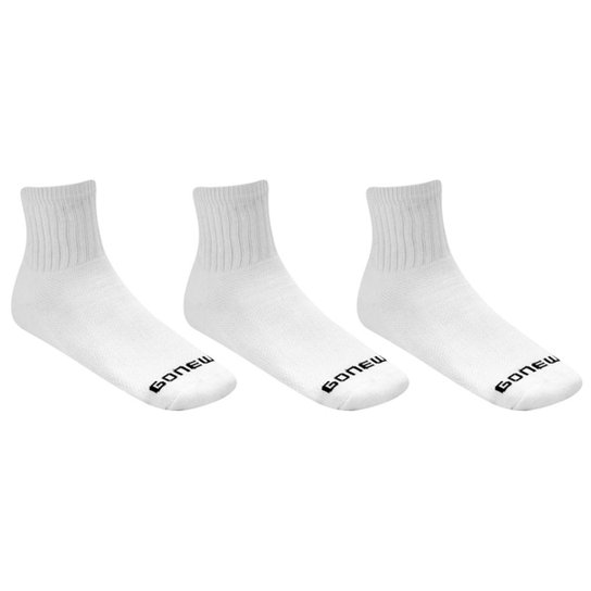 Meia GONEW Cano Médio Pacote c/ 3 Pares Numeração 34-38 - Branco