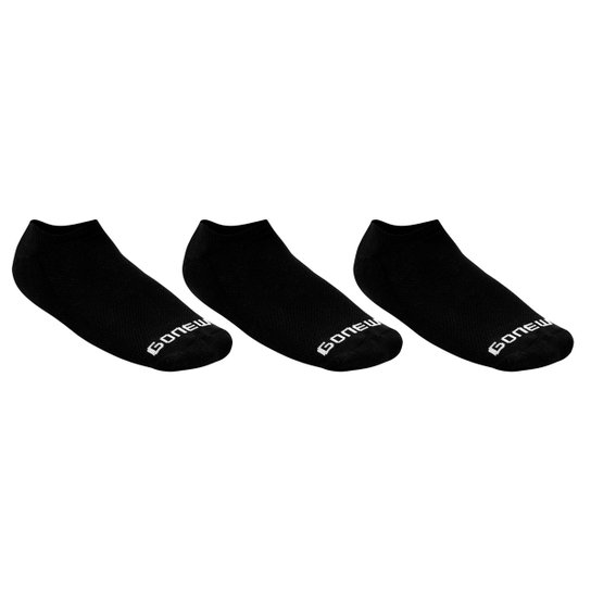 Meia GONEW Sem Cano Pacote c/ 3 Pares Numeração 34-38 - Preto