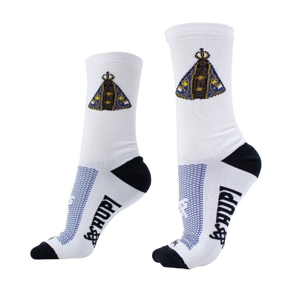Meia HUPI Aparecida Branco - Tamanho Plus 42-46