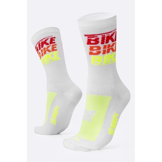 Meia HUPI Bike Bike Bike Branco