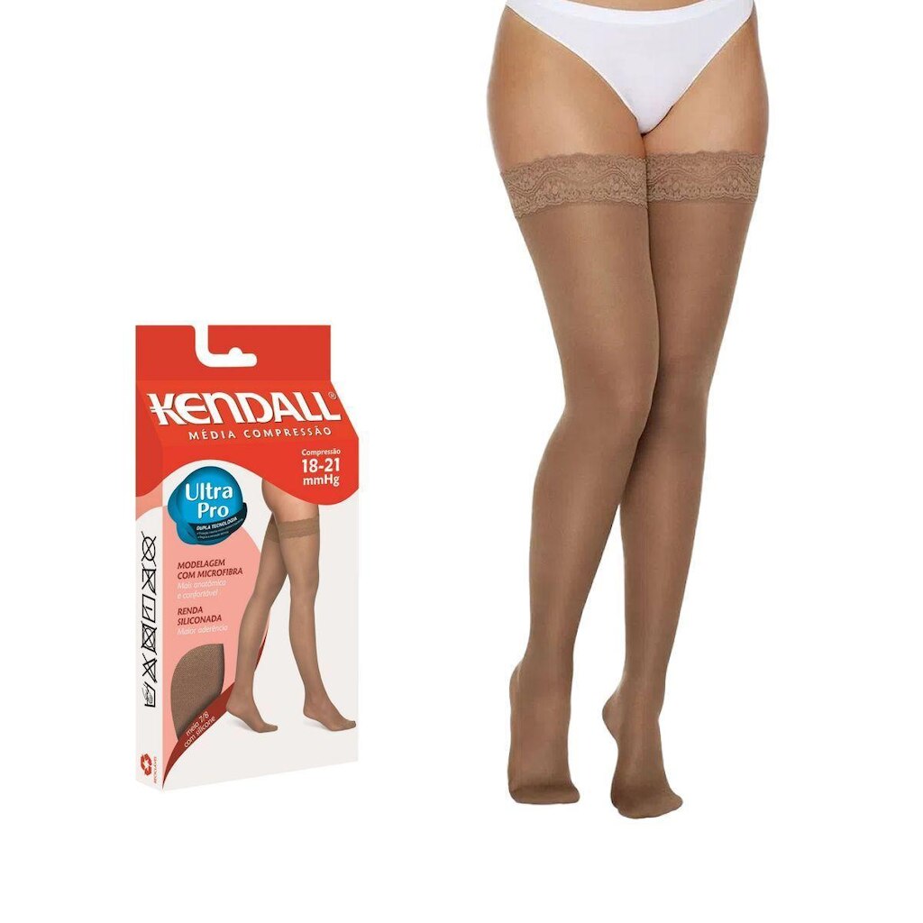 Meia Kendall 7/8 Média Compressão com Silicone Feminina