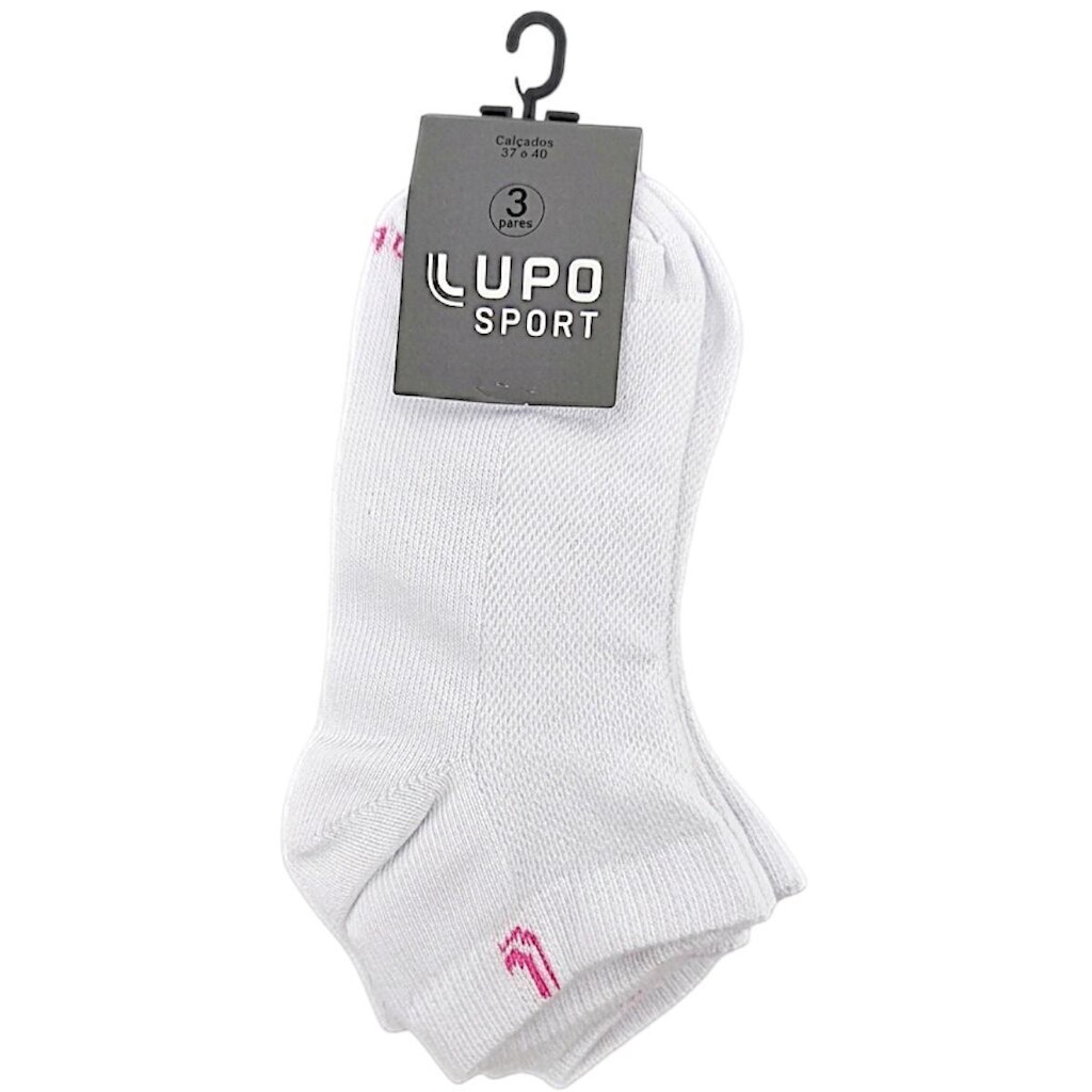 Meia Kit 3 Pares Feminina Casuakl Dia a Dia Básica Cano Curto Lupo 03226-089
