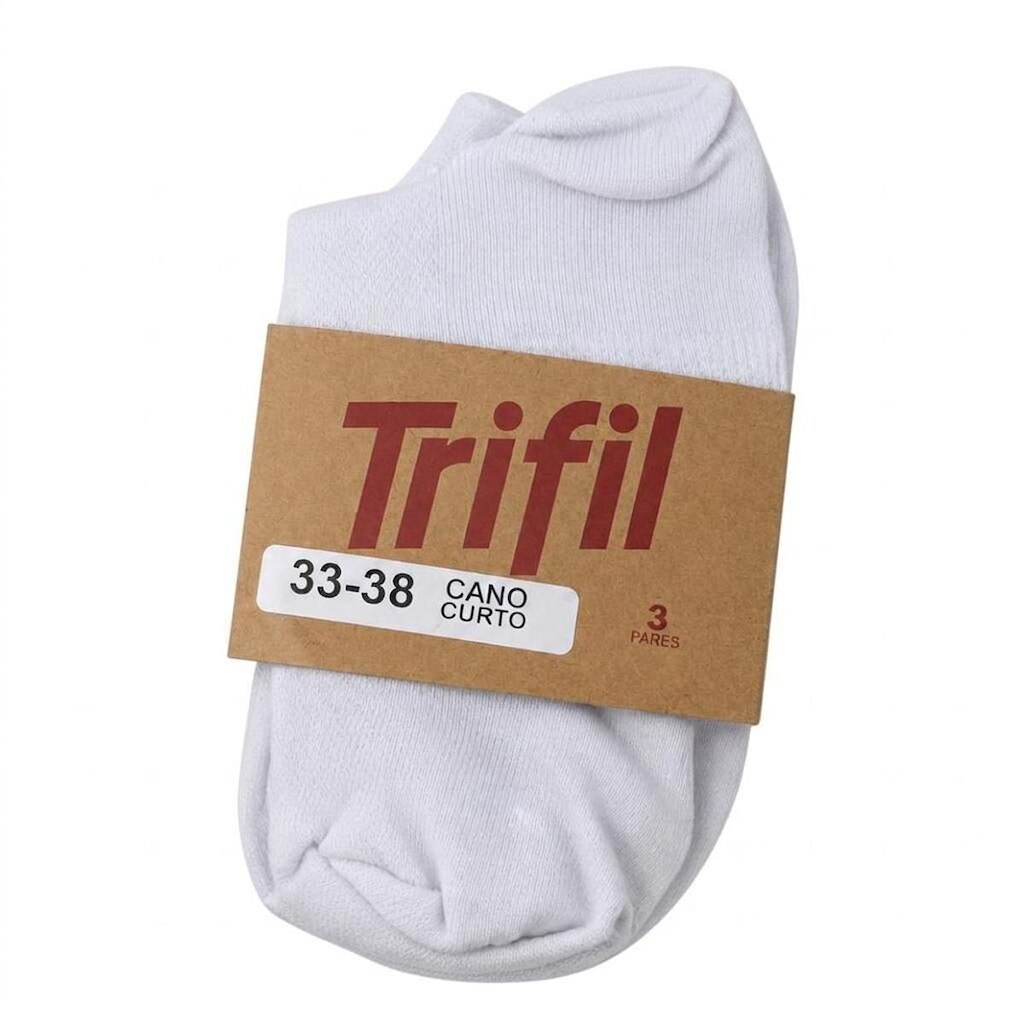 Meia Kit 3 Pares Unissex Casual Dia a Dia Cano Curto Conforto Trifil T8014k