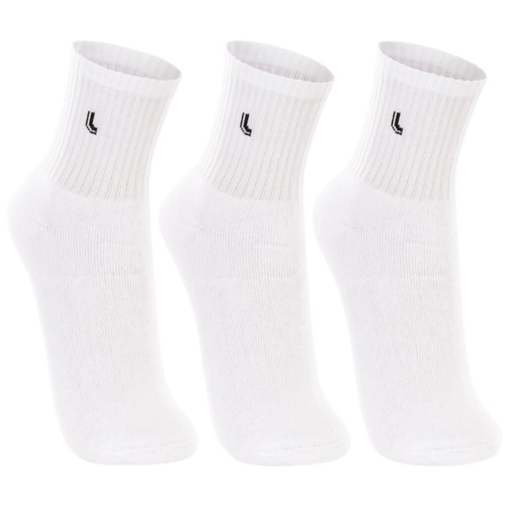 Meia Kit 3 Pares Unissex Esportiva Fitness Dia a Dia Academia Atoalhada Cano Médio Lupo 03148-089