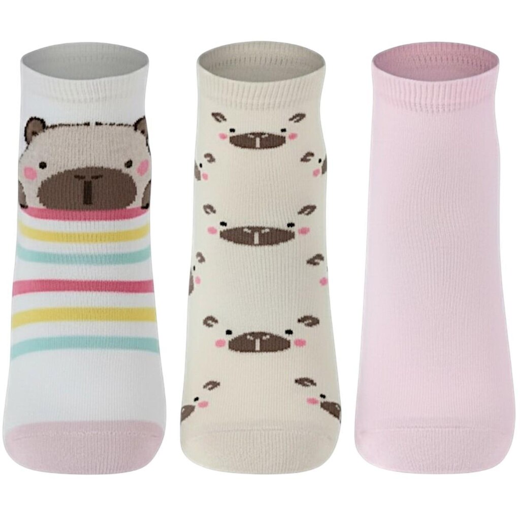 Meia Kit Infantil Menina 3 Pares Casual Dia a Dia Cano Médio Lupo 02680-989