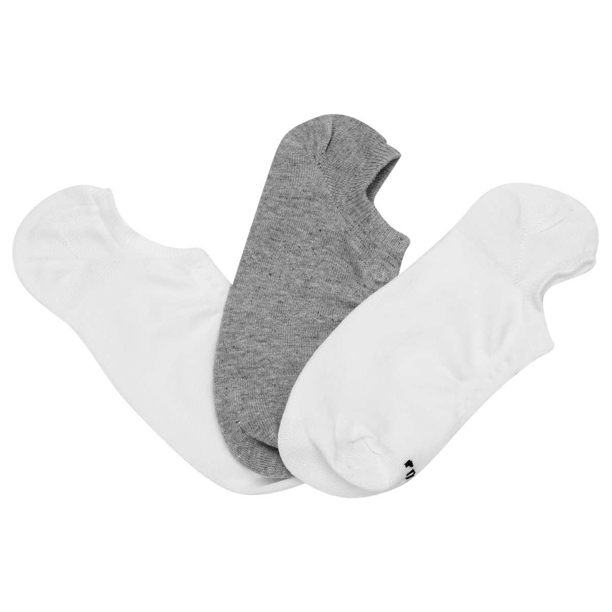 Meia Lupo Sport Sem Cano Pacote c/ 3 Pares - Branco+Cinza Menor preço em Meia Lupo Sport Sem Cano Pacote c/ 3 Pares - Branco+Cinza