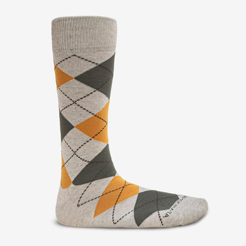 Meia Masculina Cano Alto Algodão Poliamida Xadrez Areia 33/38