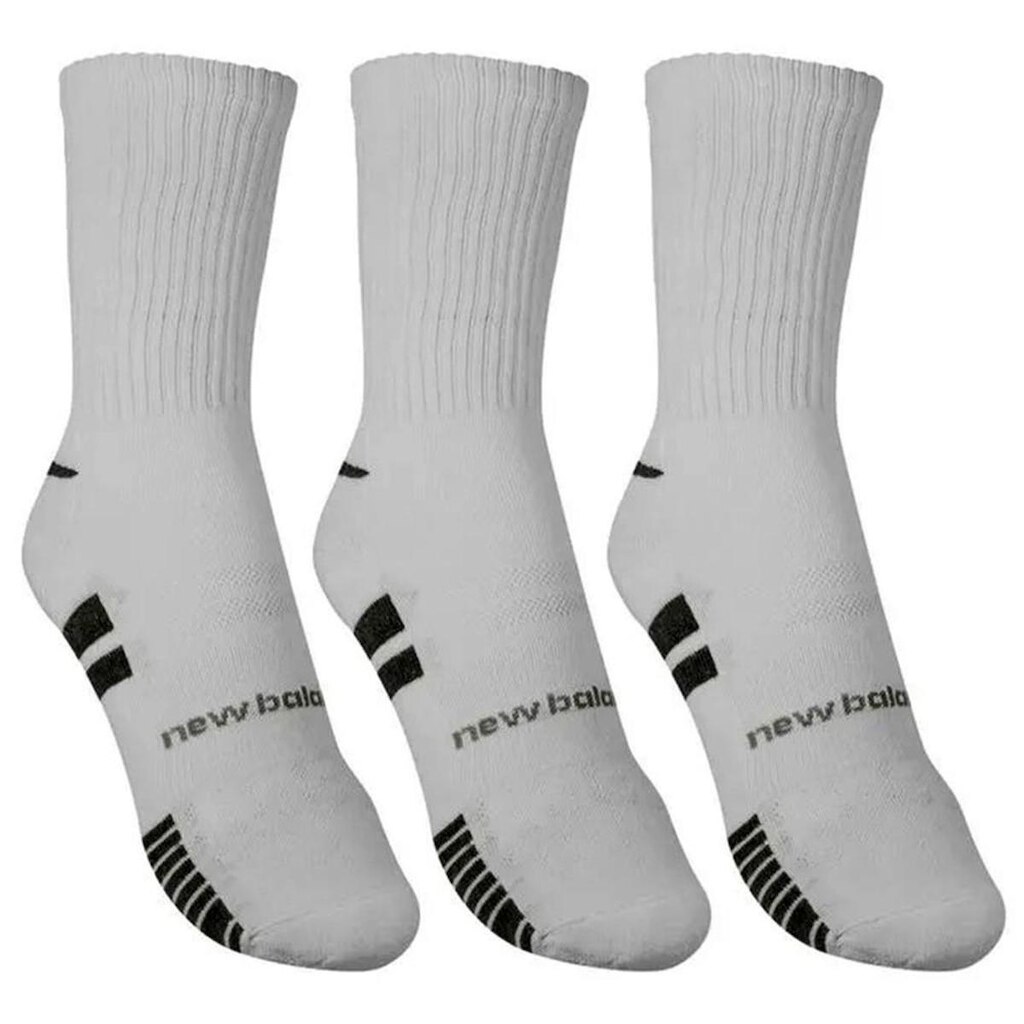 Meia New Balance Kit 3 Pares Cano Alto 39 a 43 Branco Unisex