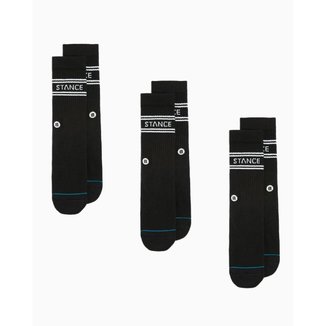 Meia Stance Cano Medio Basic Crew Pacote C/3 - Black