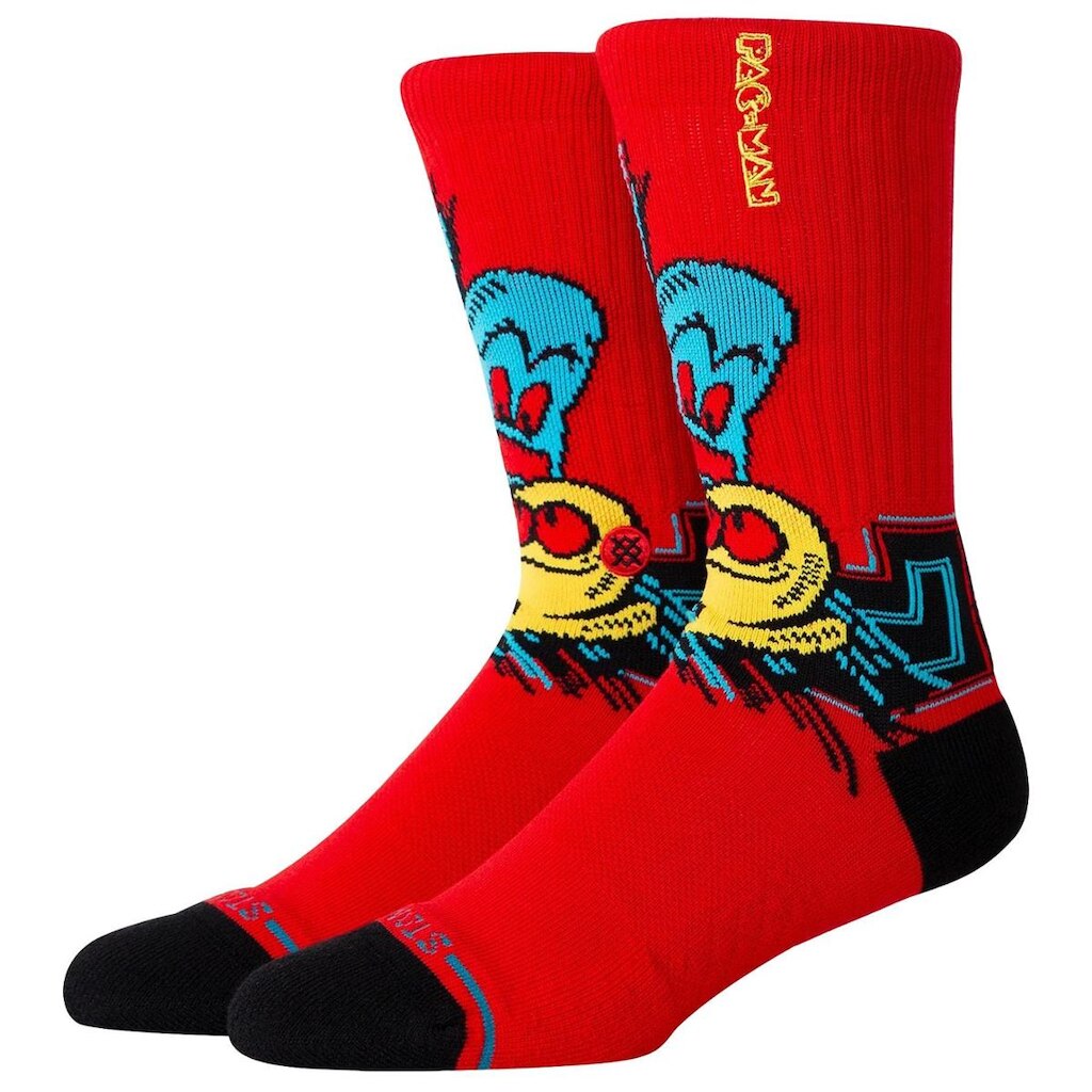 Meia Stance Collab Pac-Man Waka Waka Waka Red