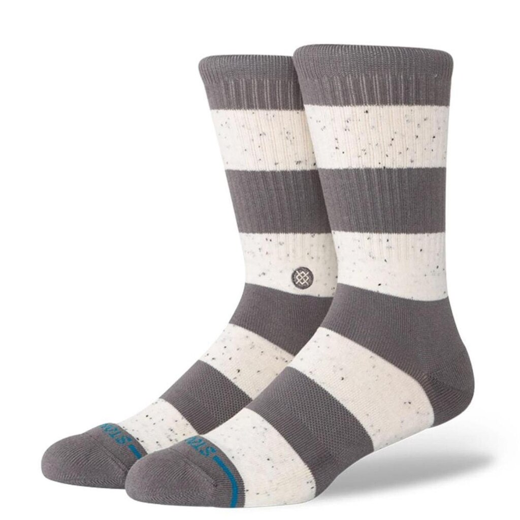 Meia Stance Nep Stripe Crew Cinza