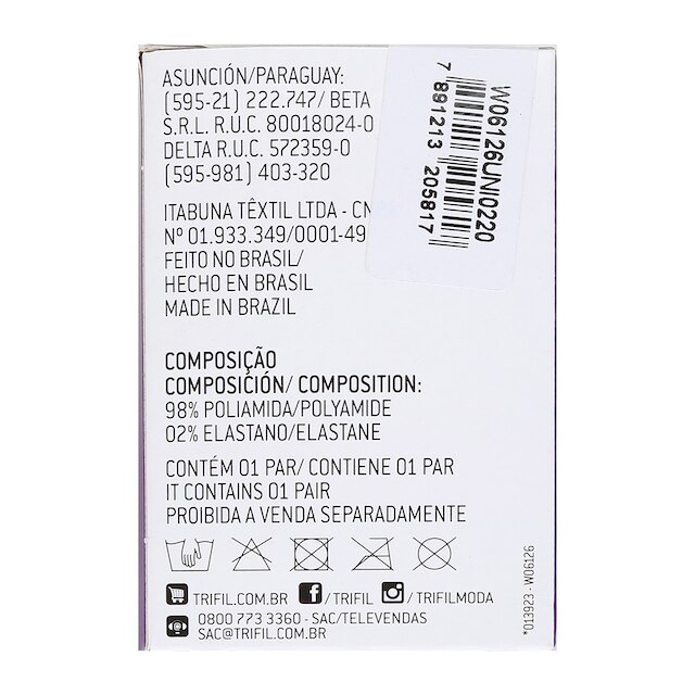 Meia Trifil Soquete Fio 20 Feminina