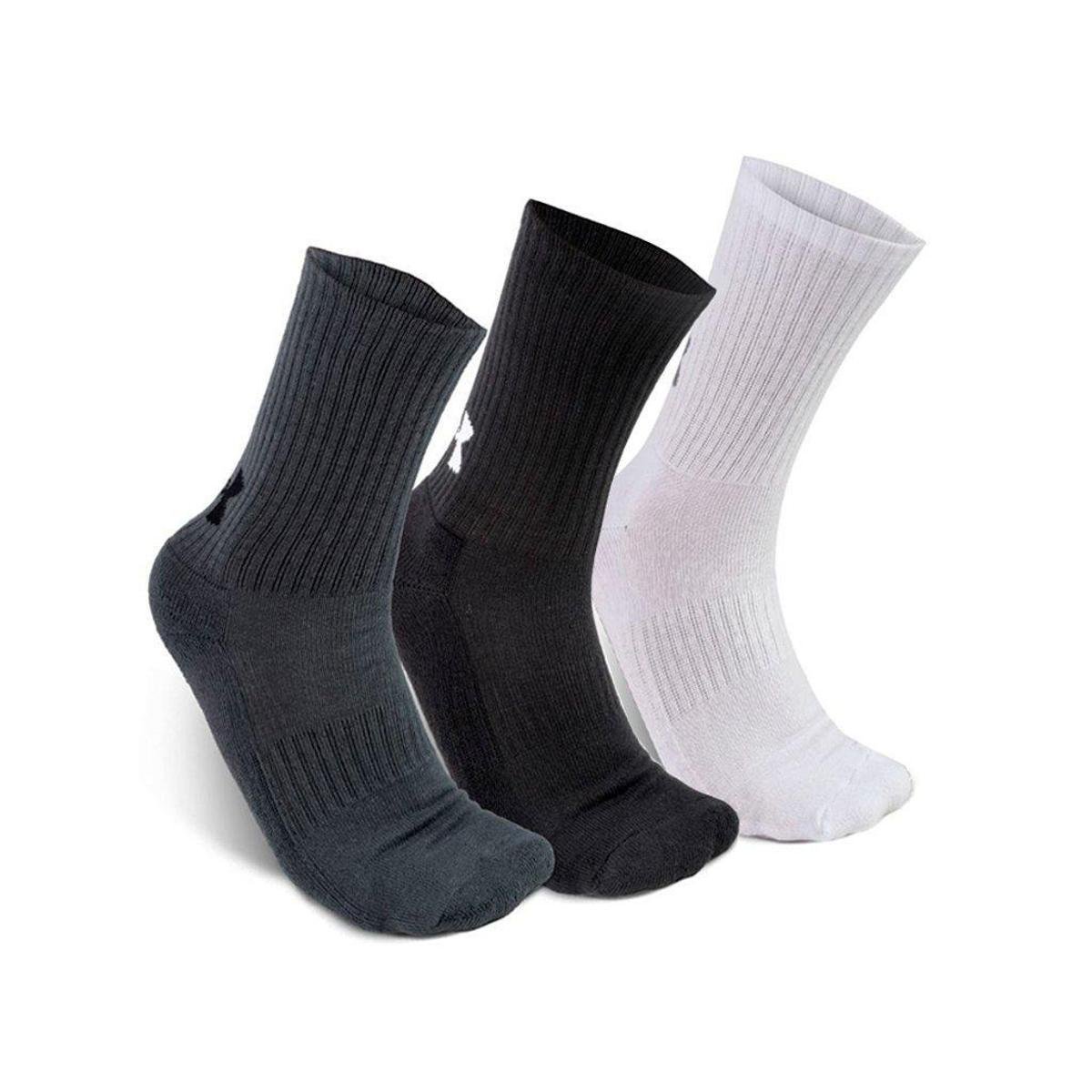 Meia Under Armour Core Cotton Cano Alto Kit C/3 136789 37/45 - Mescla Menor preço em Meia Under Armour Core Cotton Cano Alto Kit C/3 136789 37/45 - Mescla
