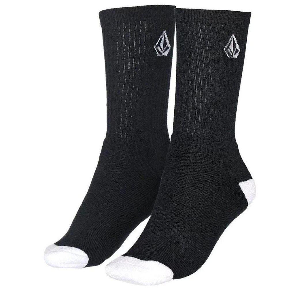 Meia Volcom Cano Alto Full Stone - Preto