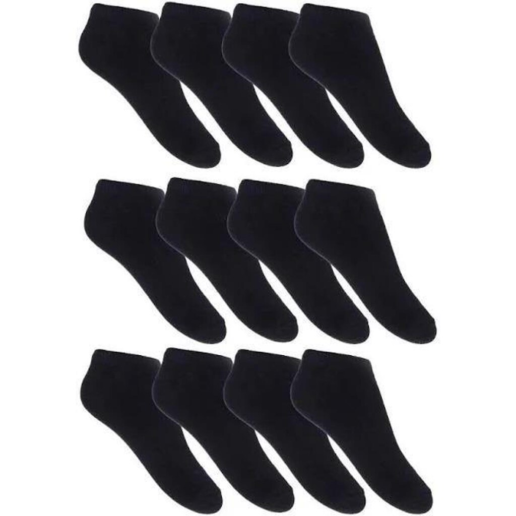 Meias Cano Baixo Preta Algodão Kit 12 Pares de Meias