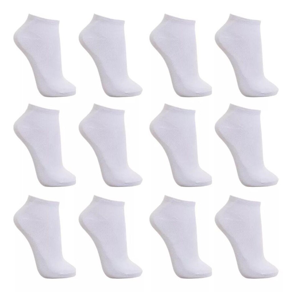 Meias Masculina Brancas Algodão Kit 12 Pares de Meias