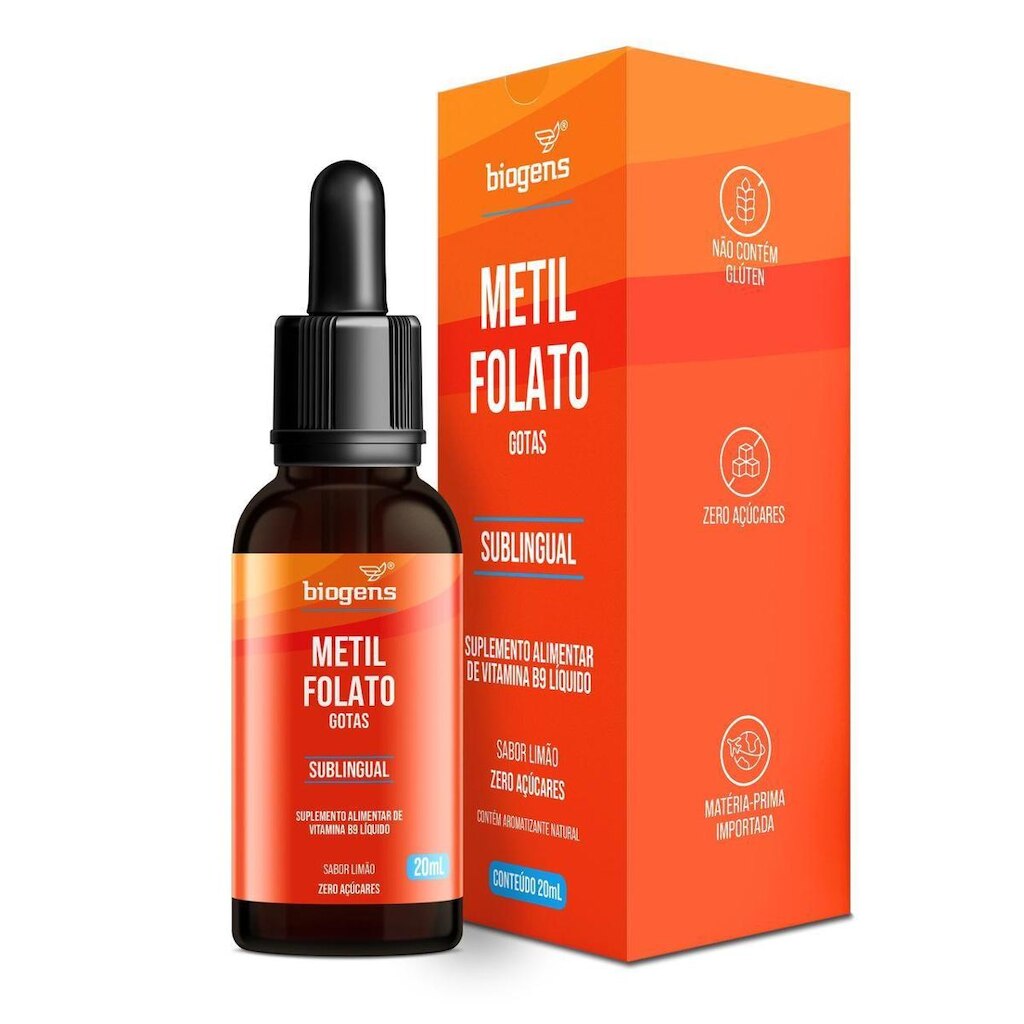 Metilfolato Vitamina B9 Em Gotas Sabor Limão 20 ml - Bigens