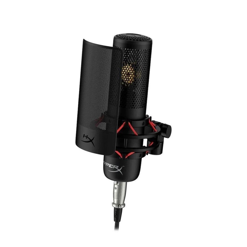 Microfone Condensador HyperX ProCast,Cardioide,Antivibração, Antichoque, XLR Profissional, - 699Z0AA