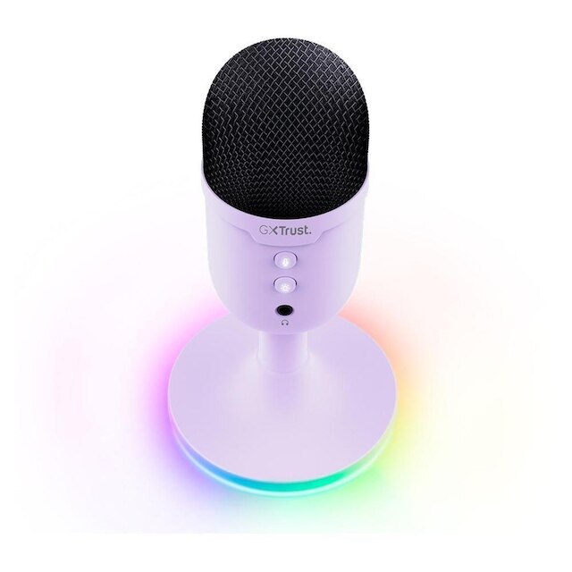 Microfone Gamer GXTrust 234P Yunix, RGB, Compacto, Filtro Pop Integrado, Botão de Mudo, USB, 25375