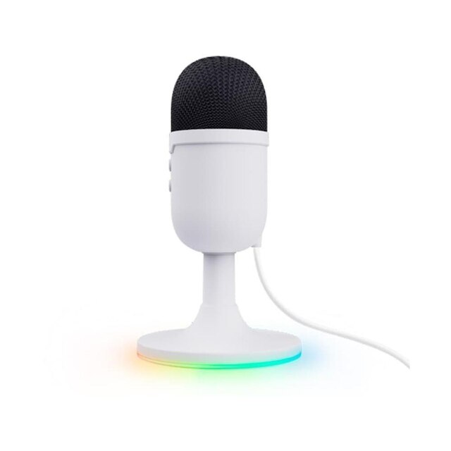 Microfone Gamer GXTrust 234W Yunix, RGB, Compacto, Filtro Pop Integrado, Botão de Mudo, USB, 25374