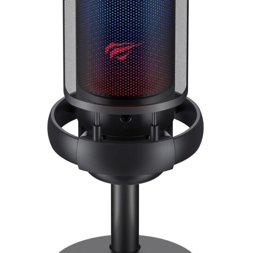 Microfone Gamer Havit GK50, RGB, Cardioide, Conexão USB-C, com Suporte, GK50 Pro Live