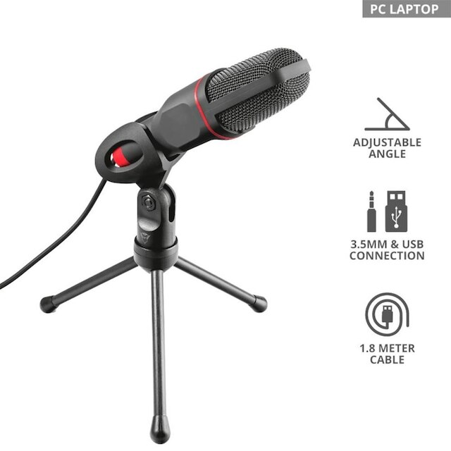 Microfone Gamer Trust GXT 212 Mico Podcast, USB/P2 - 23791
