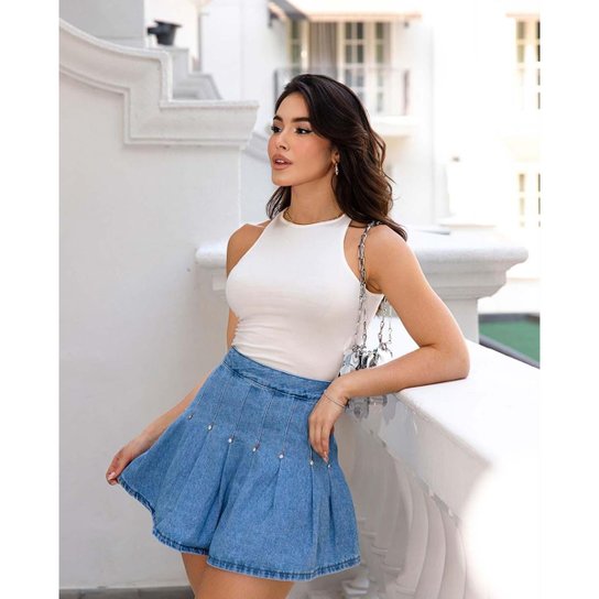 Mini Saia Ver Saias Jeans Mini Saia Jeans Feminina Cintura Alta
