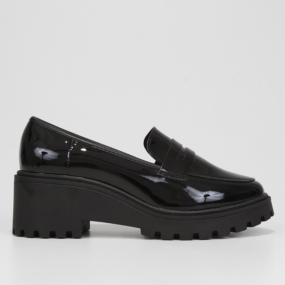 Mocassim Beira Rio Tratorado Gravata Feminino - Preto Menor preço em Mocassim Beira Rio Tratorado Gravata Feminino - Preto