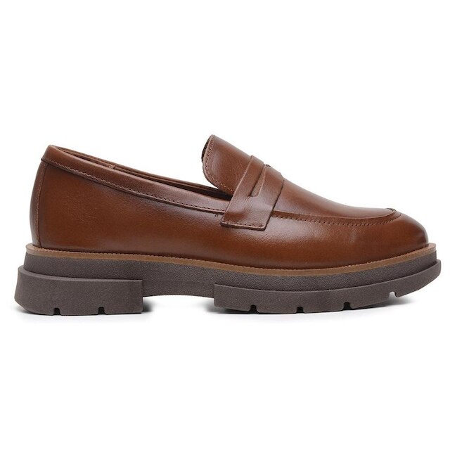 Mocassim Brook Eleva Couro Sola Tratorada Robusta Masculino