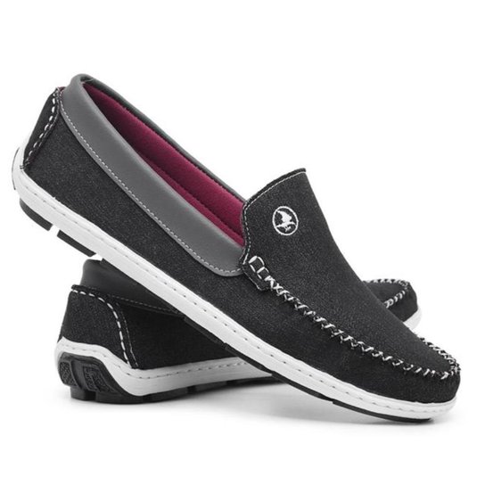 Mocassim Casual Masculino Jeans Conforto Macio Dia a Dia - Preto