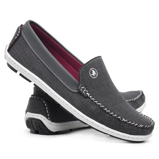 Mocassim Casual Masculino Jeans Conforto Macio Dia a Dia - Cinza