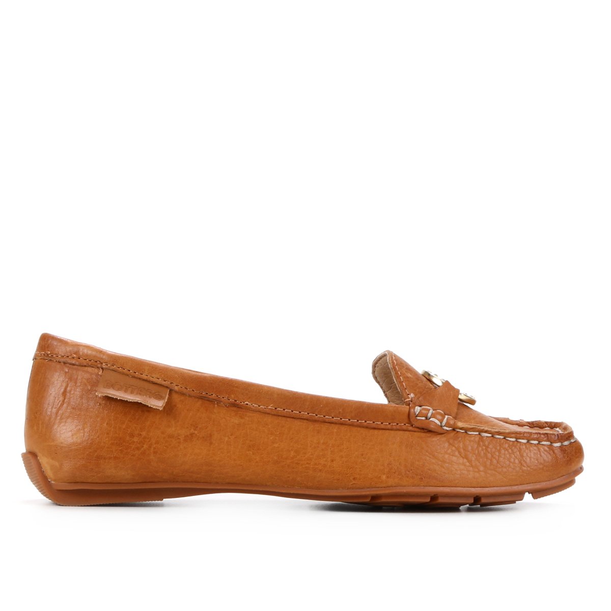 Mocassim Couro Bottero Liso Feminino - Caramelo Menor preço em Mocassim Couro Bottero Liso Feminino - Caramelo