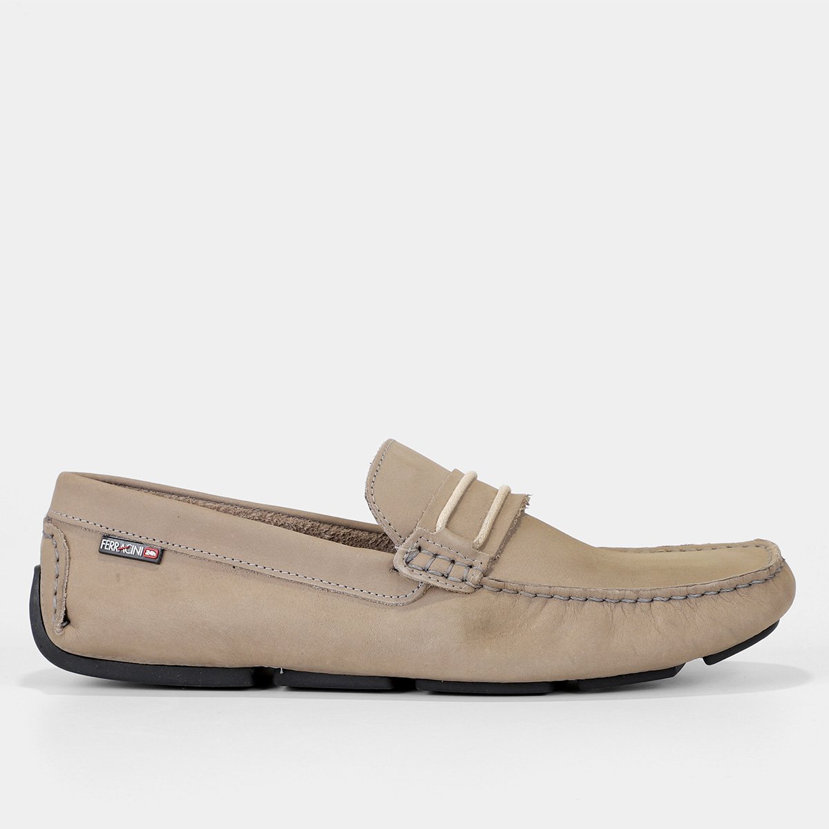 Mocassim Couro Ferracini Mali Masculino - Cinza Claro Menor preço em Mocassim Couro Ferracini Mali Masculino - Cinza Claro