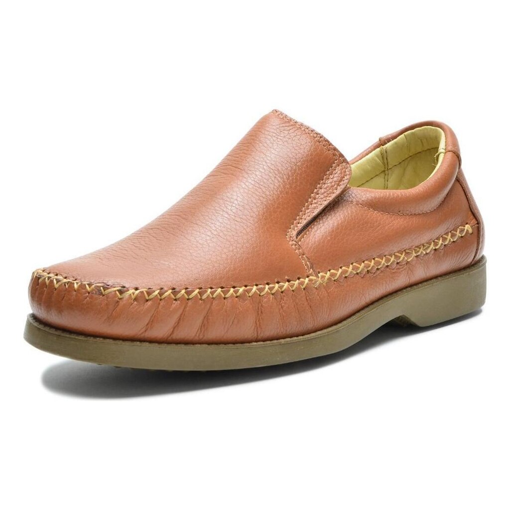 Mocassim Couro Masculino Conforto com Elástico Lateral Casual