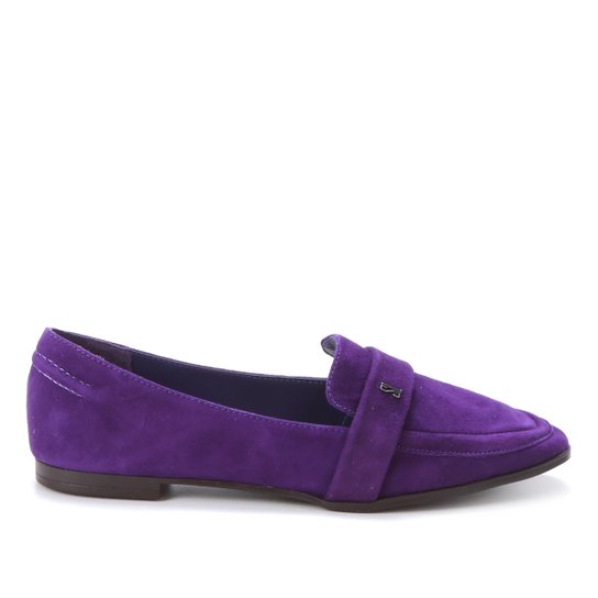 Mocassim Couro Santa Lolla Bico Fino Feminina - Roxo