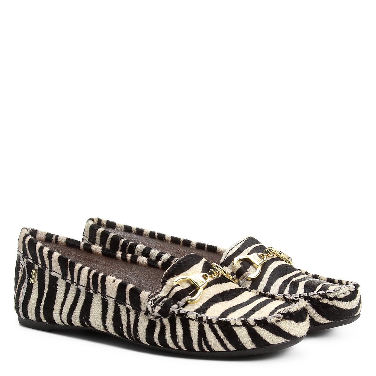 Mocassim Couro Santa Lolla Ferragem Zebra Feminino - Zebra | Zattini