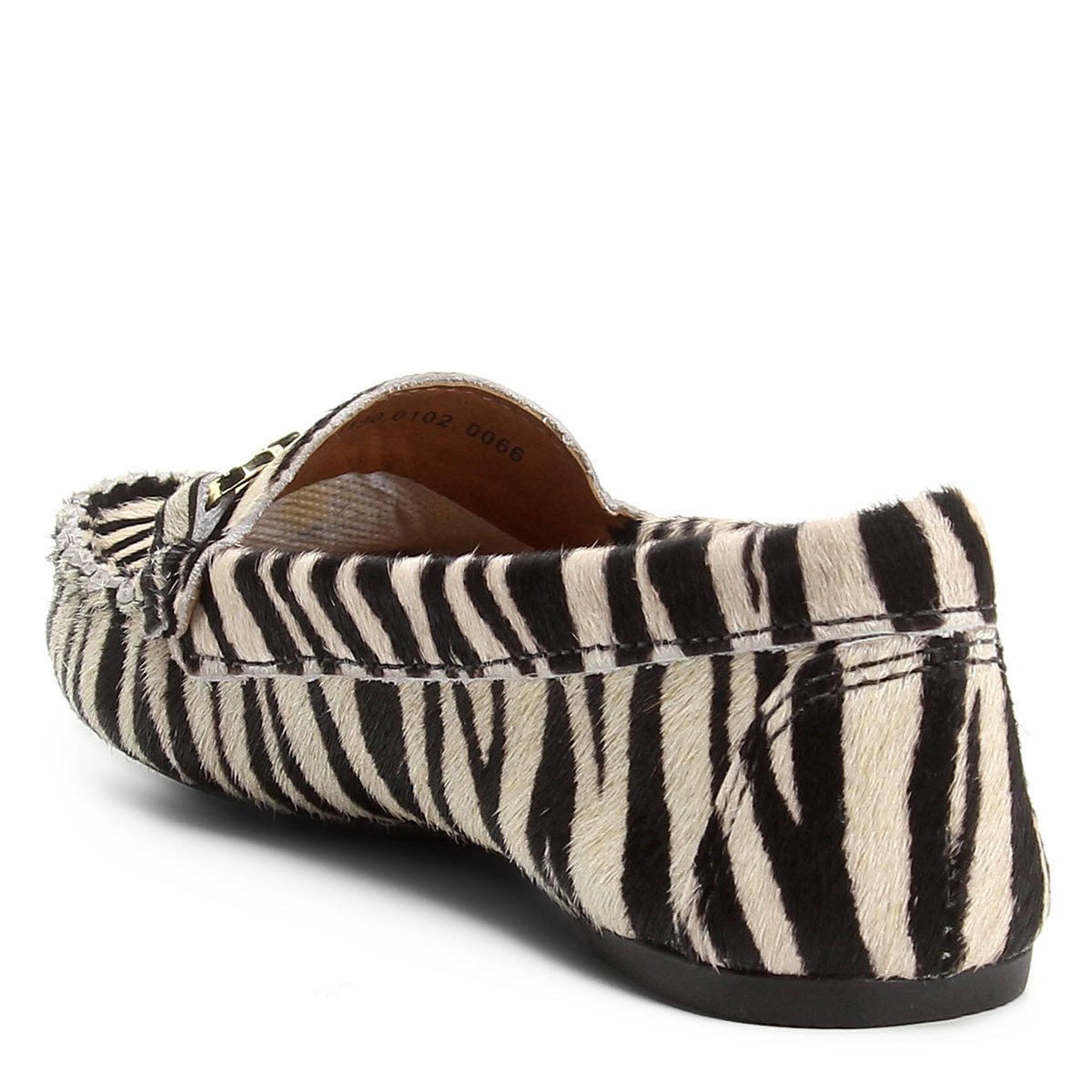 Mocassim Couro Santa Lolla Ferragem Zebra Feminino - Zebra | Zattini