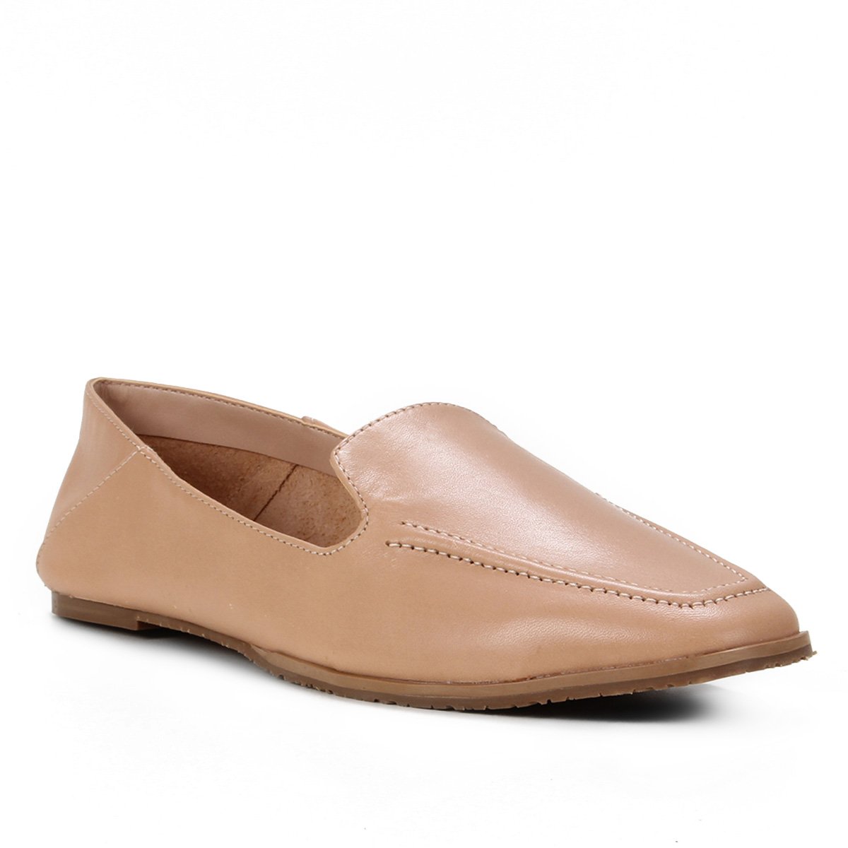 Mocassim Couro Shoestock Comfy Feminino - Bege Menor preço em Mocassim Couro Shoestock Comfy Feminino - Bege