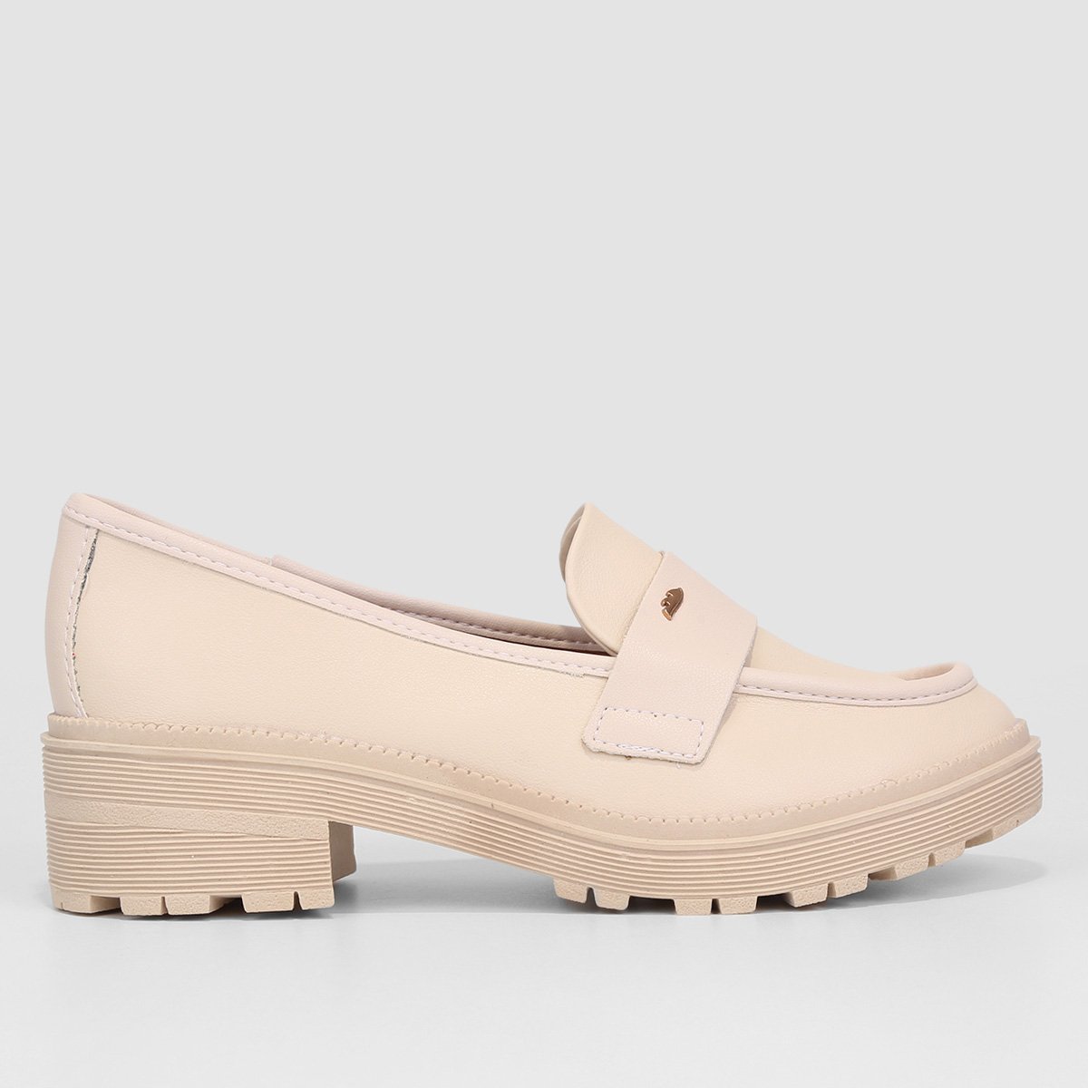 Mocassim Dakota Salto Baixo Feminino - Off White Menor preço em Mocassim Dakota Salto Baixo Feminino - Off White