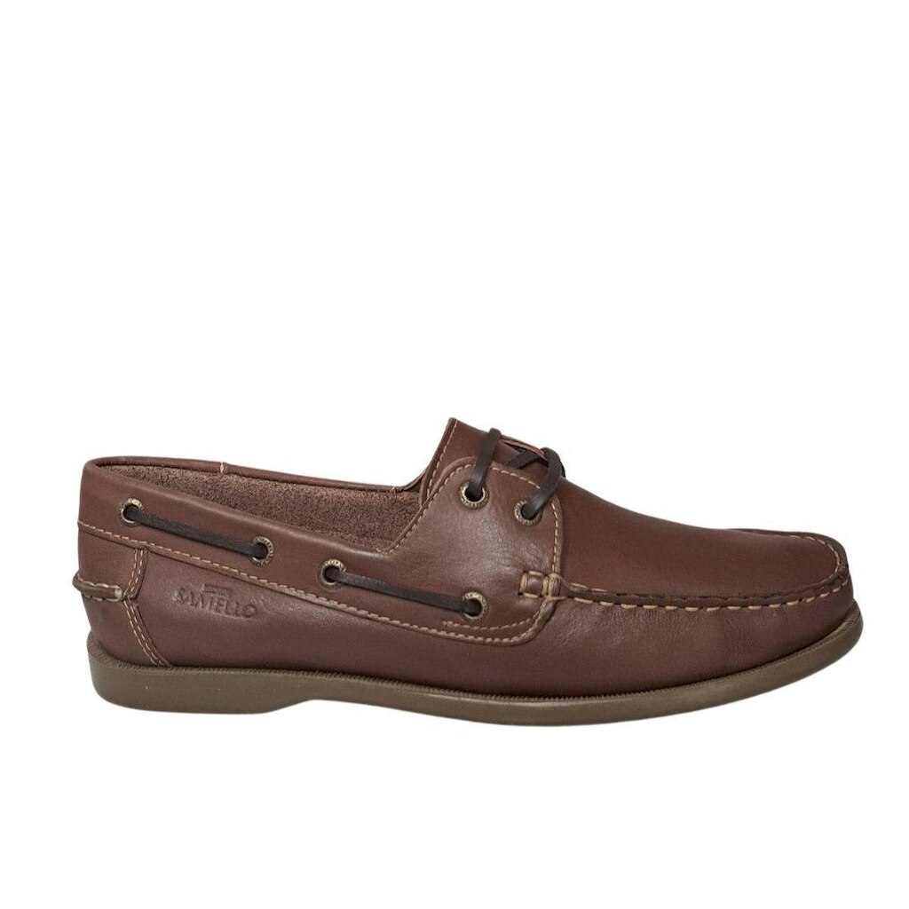 Mocassim Deckshoes Masculino Latego Em Couro Samello - Marrom