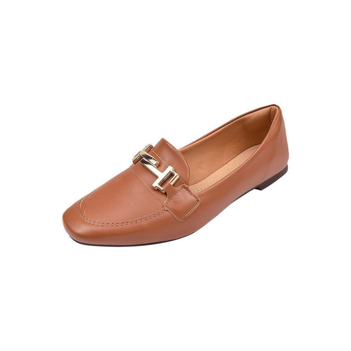 Mocassim Feminino Bico Quadrado Casual Conforto Macio - Marrom é boa?