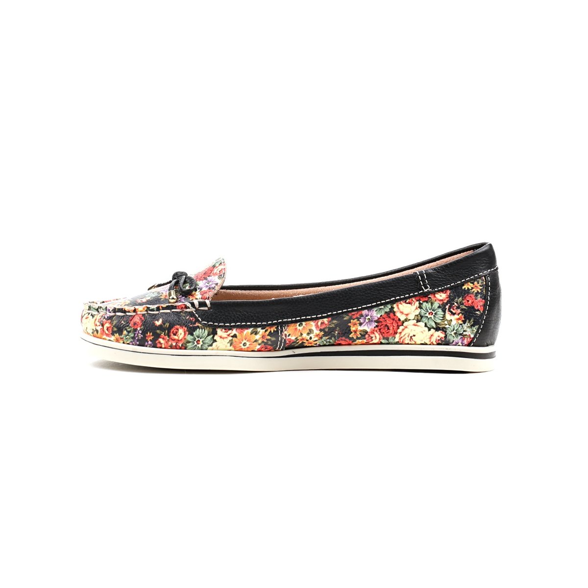 Mocassim Feminino Bottero Preto - Floral | Zattini