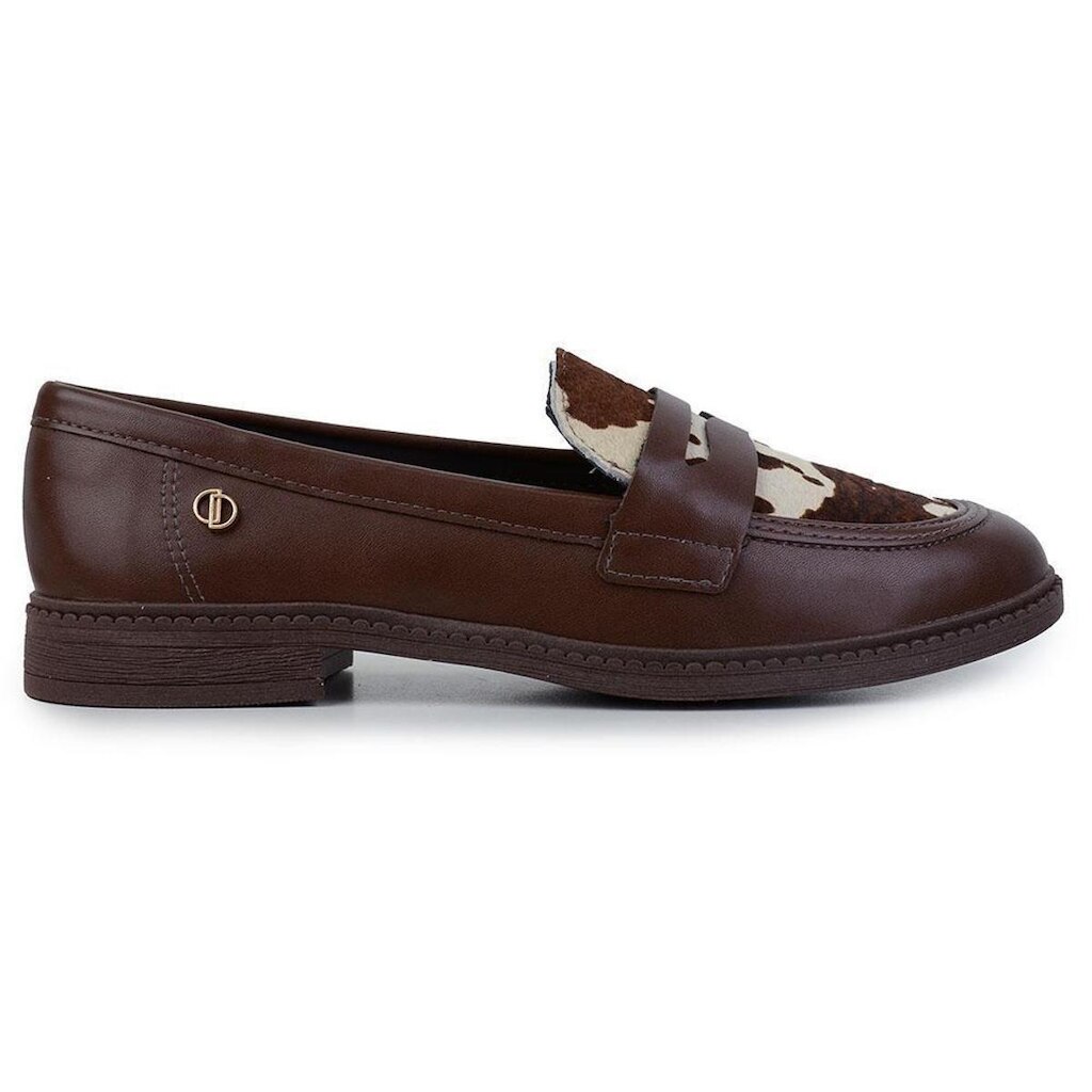 Mocassim Feminino Dakota Animal Print Marrom - D2621